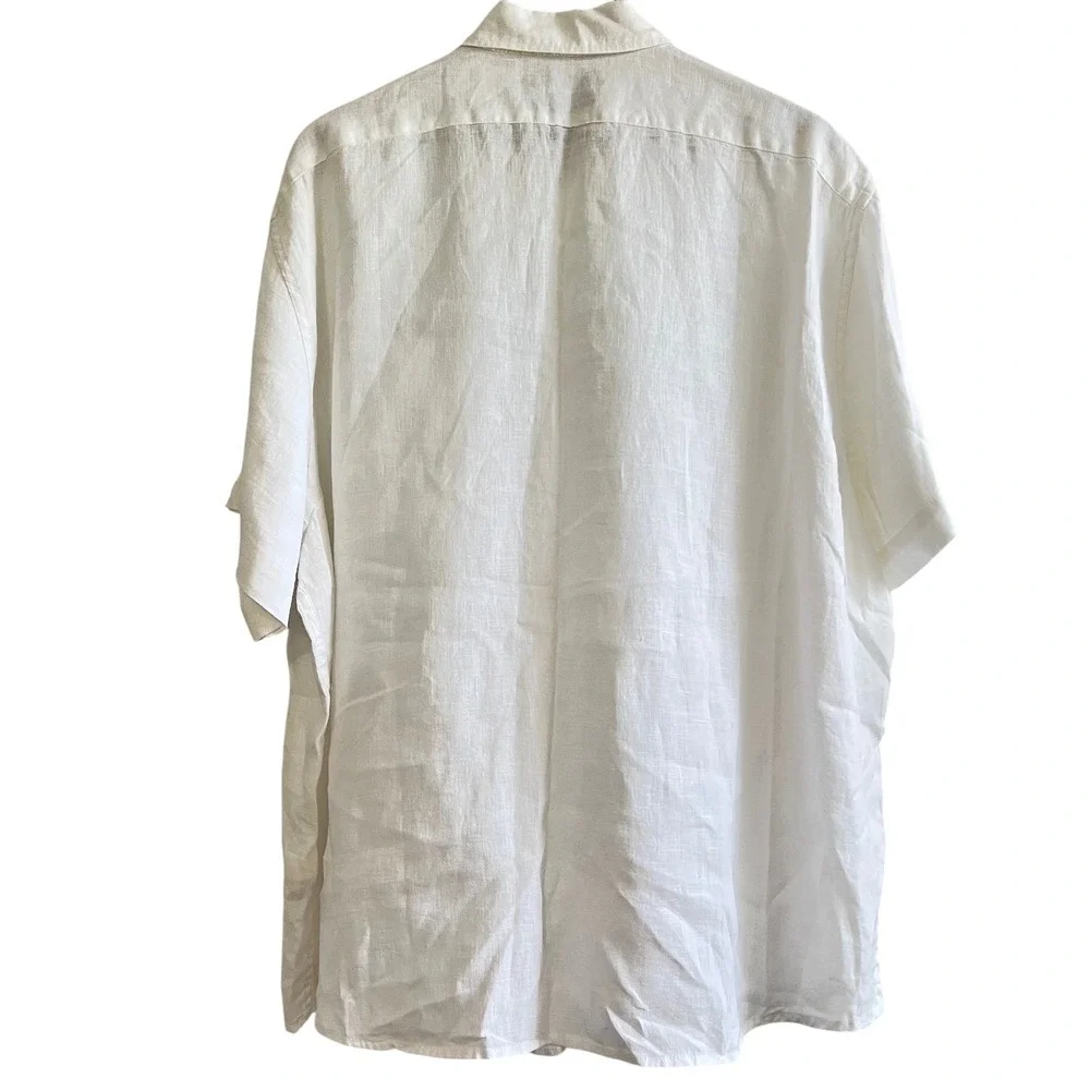 Banana Republic Men's 100% Linen Button Down Shirt White XXL NWT Standard Fit